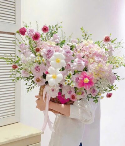 Lẵng Hoa Nắng Hồng Hy Vọng - BBLH12