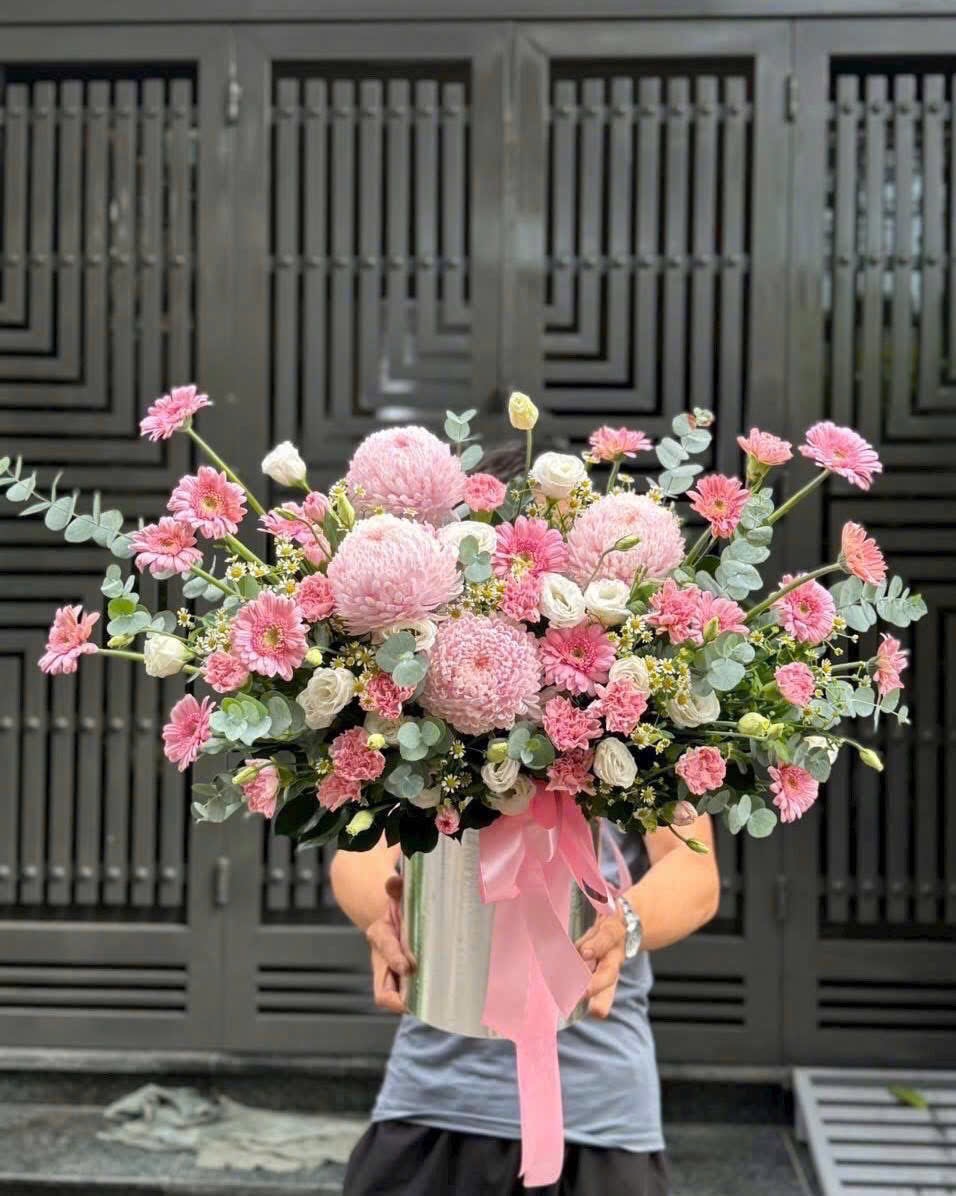 Lẵng Hoa Mộc Nhiên Thanh Thoát - BBLH19
